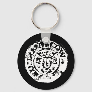 Hammered munt keyring, metaaldetectietoestel sleutelhanger