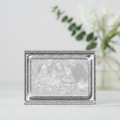 Hammered Silver Lijst Foto Sjabloongroet Briefkaart (Staand voorkant)