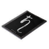 Hammered silver stylized planet Saturn symbol  Notitieboek (Linkerzijde)