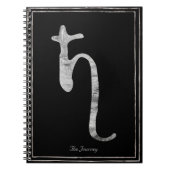 Hammered silver stylized planet Saturn symbol  Notitieboek (Voorkant)