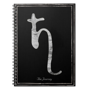 Hammered silver stylized planet Saturn symbol  Notitieboek