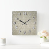 Hammered Silver Vierkante Klok (Huis)