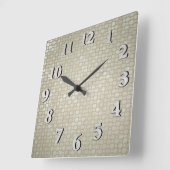 Hammered Silver Vierkante Klok (Hoek)