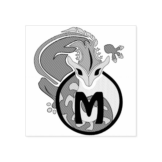Hammerhead Salamander Monogram Rubberstempel (Afrduk)