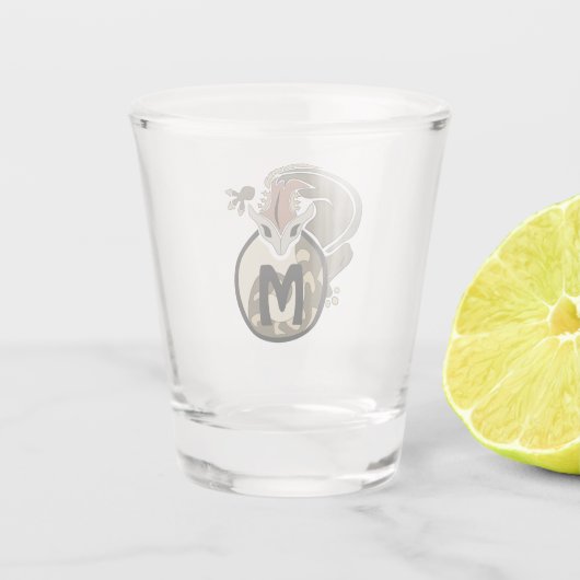 Hammerhead Salamander Monogram Shot Glas (Achterkant)