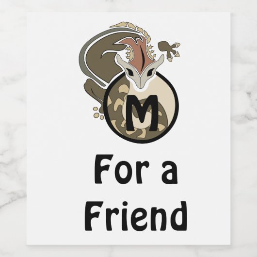 Hammerhead Salamander Monogram Wijn Etiket (Enkel label)