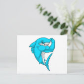 Hammerhead shark as Bodybuilder at Bodybuilding Briefkaart (Staand voorkant)