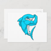 Hammerhead shark as Bodybuilder at Bodybuilding Briefkaart (Voorkant / Achterkant)