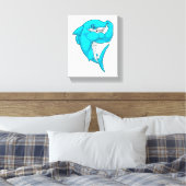 Hammerhead shark as Bodybuilder at Bodybuilding Canvas Afdruk (Insitu (Slaapkamer))