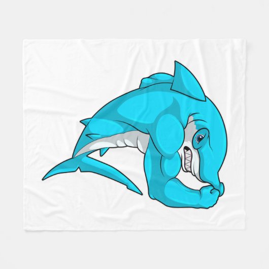 Hammerhead shark as Bodybuilder at Bodybuilding Fleece Deken (Voorkant (Horizontaal))