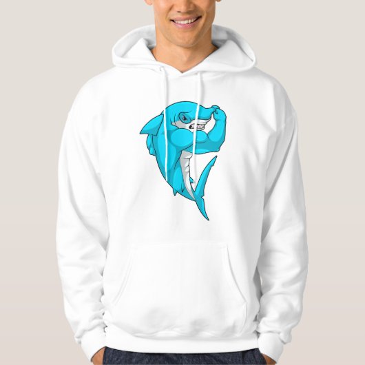 Hammerhead shark as Bodybuilder at Bodybuilding Hoodie (Voorkant)