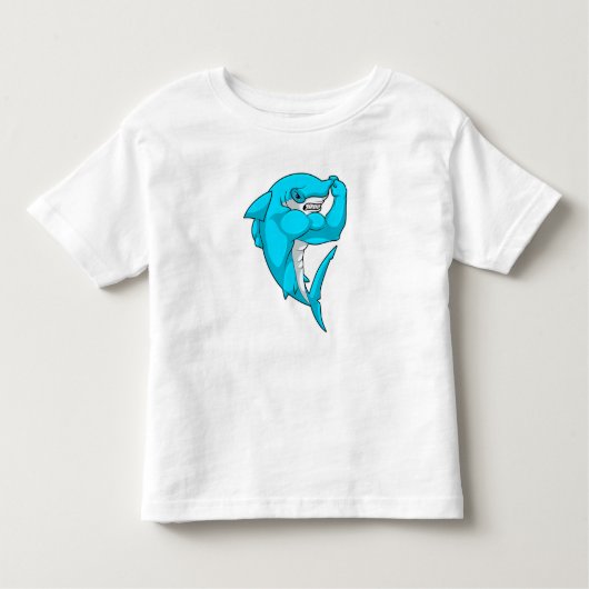 Hammerhead shark as Bodybuilder at Bodybuilding Kinder Shirts (Voorkant)