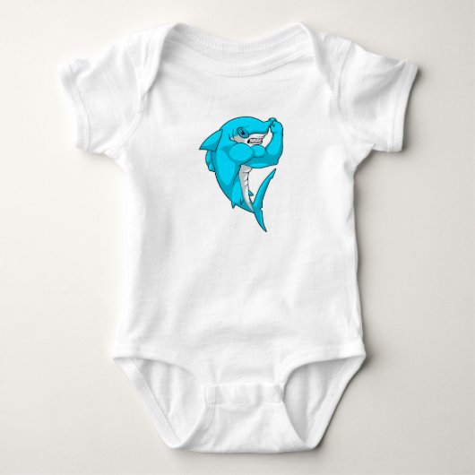 Hammerhead shark as Bodybuilder at Bodybuilding Romper (Voorkant)