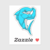 Hammerhead shark as Bodybuilder at Bodybuilding Sticker (Vel)