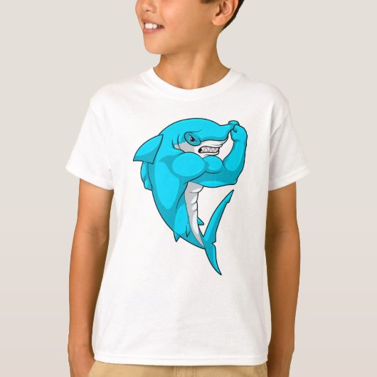 Hammerhead shark as Bodybuilder at Bodybuilding T-shirt (Voorkant)