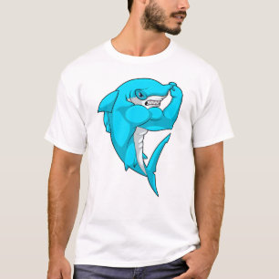 Hammerhead shark as Bodybuilder at Bodybuilding T-shirt