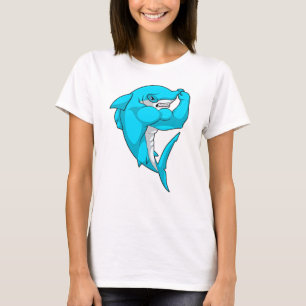 Hammerhead shark as Bodybuilder at Bodybuilding T-shirt