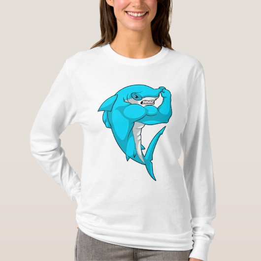 Hammerhead shark as Bodybuilder at Bodybuilding T-shirt (Voorkant)