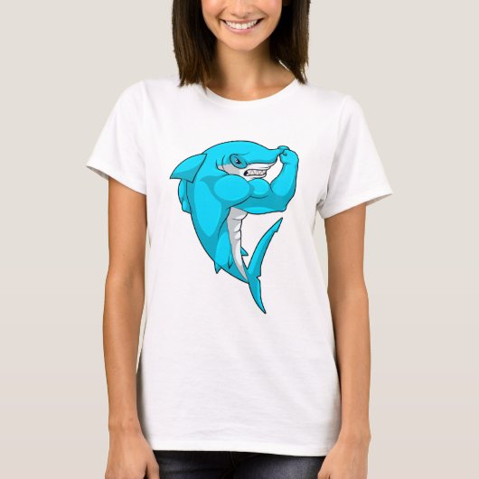 Hammerhead shark as Bodybuilder at Bodybuilding T-shirt (Voorkant)