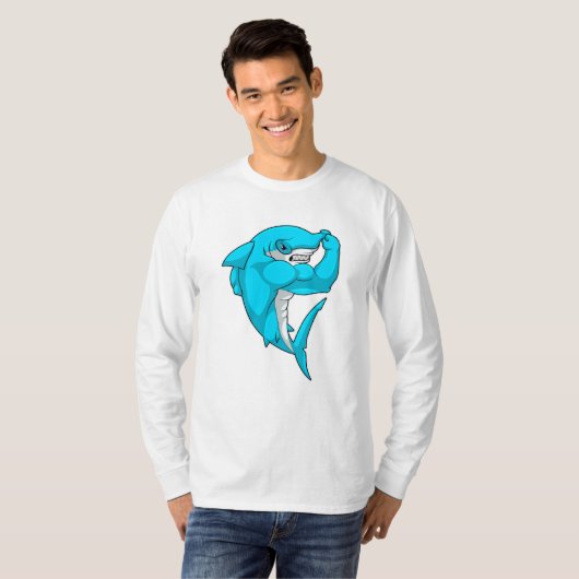 Hammerhead shark as Bodybuilder at Bodybuilding T-shirt (Voorkant volledig)