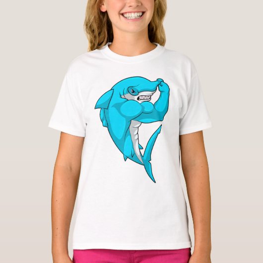 Hammerhead shark as Bodybuilder at Bodybuilding T-shirt (Voorkant)
