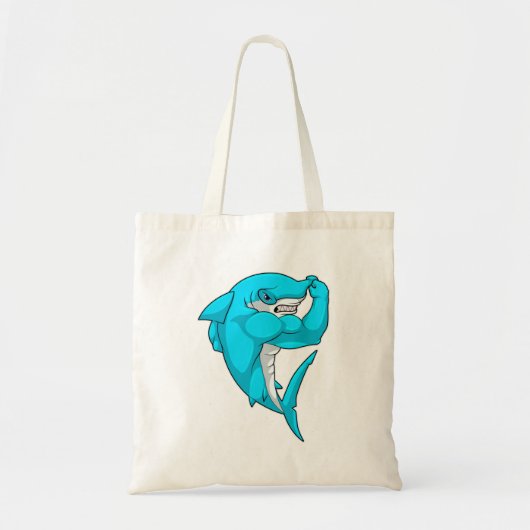 Hammerhead shark as Bodybuilder at Bodybuilding Tote Bag (Voorkant)