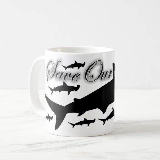 HammerHead Shark - bespaar onze oceanen Koffiemok (Voorkant links)