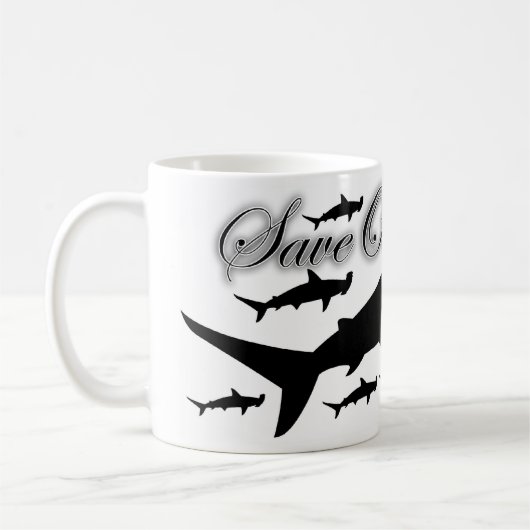 HammerHead Shark - bespaar onze oceanen Koffiemok (Links)