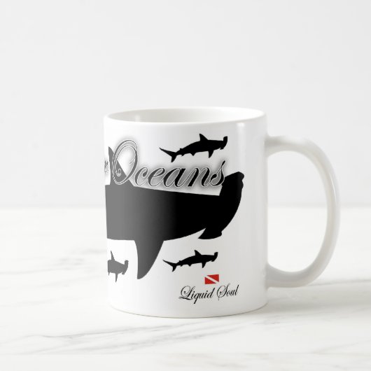 HammerHead Shark - bespaar onze oceanen Koffiemok (Rechts)