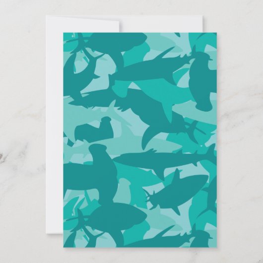 Hammerhead Shark Bite Kinderen Verjaardag Uitnodig Kaart (Achterkant)