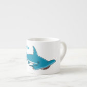 Hammerhead shark cartoon illustration espresso kop (Voorkant rechts)