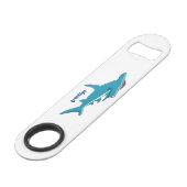 Hammerhead shark cartoon illustration speed flessenopener (Achterkant Gekanteld)