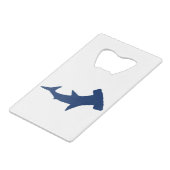 Hammerhead-Shark Creditkaart Flessenopener (Voorkant Gekanteld)