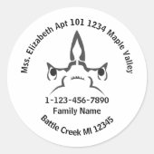 Hammerhead Shark Family Home Adres Ronde Sticker (Voorkant)
