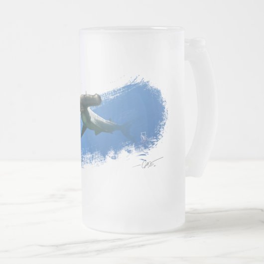 Hammerhead Shark frommelglas Matglas Bierpul (Voorkant rechts)