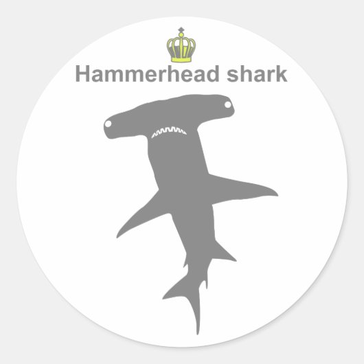 Hammerhead shark g5 ronde sticker (Voorkant)