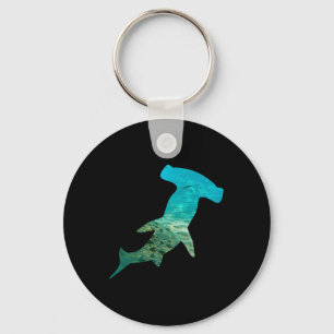 Hammerhead Shark Lovers Silhouette Earth Day en o Sleutelhanger