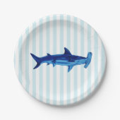 Hammerhead Shark Painting Blue Stripe Paper Bord (Voorkant)