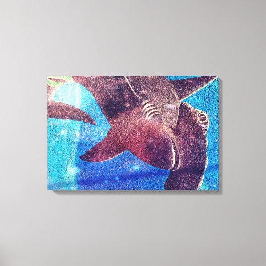 Hammerhead Shark Painting Canvas Afdruk (Voorkant)