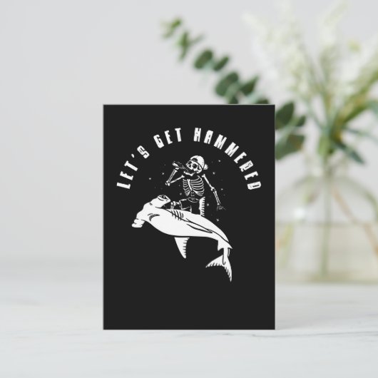 Hammerhead Shark Party Funny Beer Drinking Humor Briefkaart (Staand voorkant)