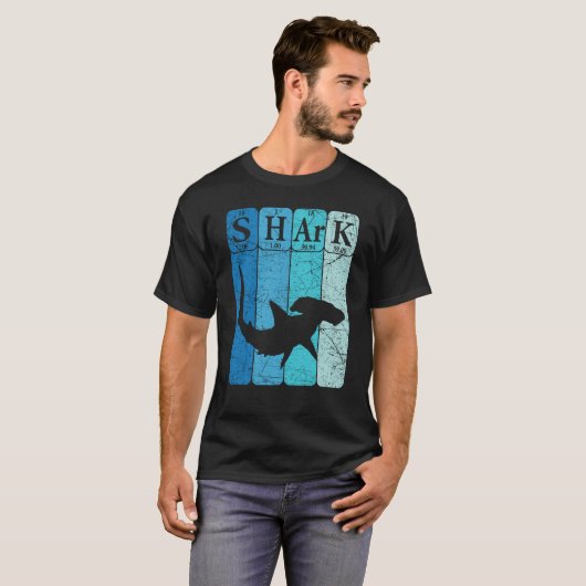Hammerhead Shark Periodic Table Elements Retro Sha T-shirt (Voorkant volledig)