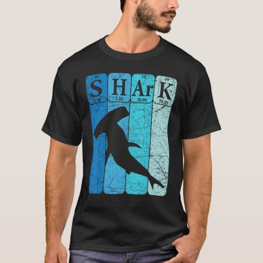 Hammerhead Shark Periodic Table Elements Retro Sha T-shirt (Voorkant)