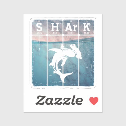 Hammerhead Shark Periodieke Tafelelementen Chemie Sticker (Vel)