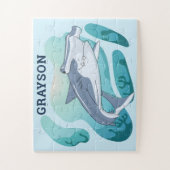 Hammerhead Shark Persoonlijke Kinderen Jigzaag Puz Legpuzzel (Verticaal)