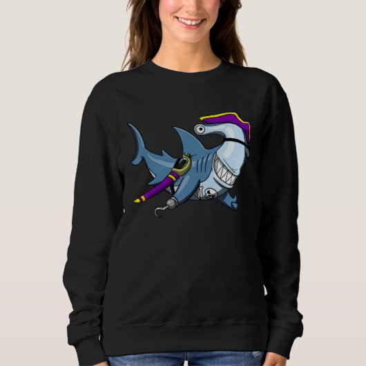 Hammerhead Shark Pirate Captain Ocean Creature Trui (Voorkant)