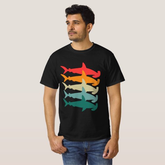 Hammerhead Shark Retro T-shirt (Voorkant volledig)