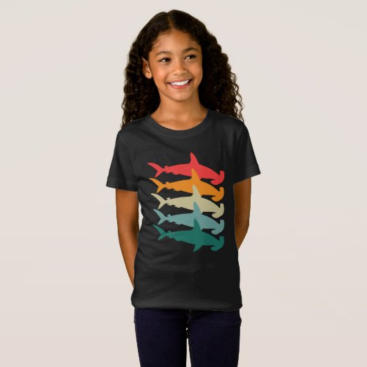 Hammerhead Shark Retro T-shirt (Voorkant volledig)