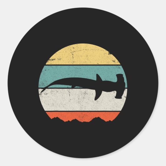 Hammerhead Shark Ronde Sticker (Voorkant)