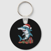 Hammerhead Shark Santa Hat Christmas Funny Marine Sleutelhanger (Voorkant)