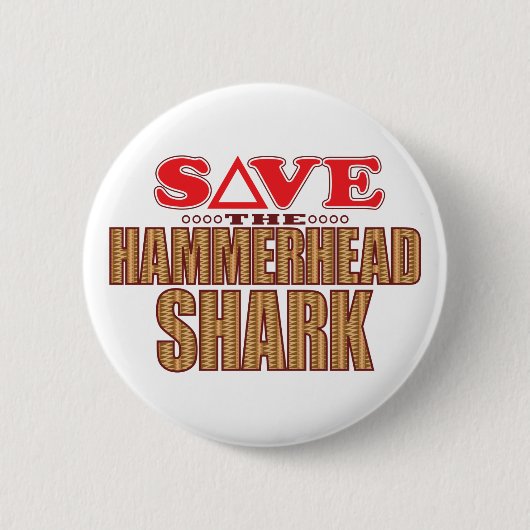 Hammerhead Shark Save Ronde Button 5,7 Cm (Voorkant)